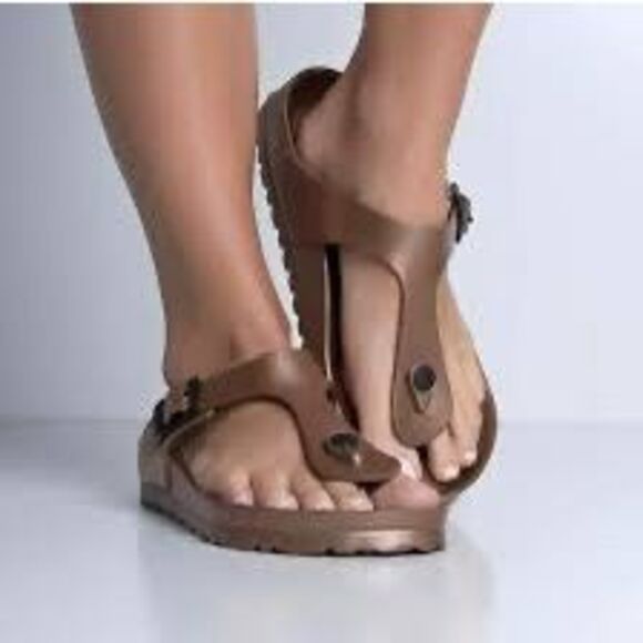 Birkenstock Gizeh Copper EVA Regular Width Size 37 EUC 6.5 7 Sandal EUC! - Picture 1 of 12